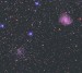 Galaxie NGC9646  zv. ohnivá  a hvězdokupa NGC6939.