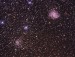 Galaxie NGC9646  zv. ohnivá  a hvězdokupa NGC 6939.