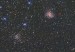 Galaxie NGC9646  zv. ohnivá  a hvězdokupa NGC 6939..