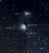 M78 reflexní mlhovina v Orionu a její sousedící galaxie..Popis. 
